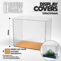 Acrylic Display Covers 150x250mm (22cm High)