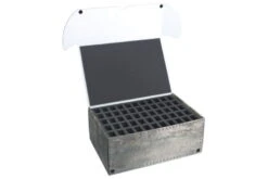 Combi BOX With 100mm Deep Raster Foam Tray And Foam Tray For 55 Small Miniatures On 25mm Bases