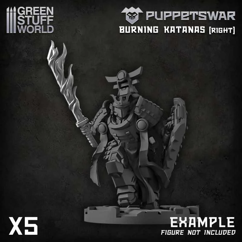 Puppetswar – Burning Katanas – Right 2 Puppetswar – Burning Katanas – Right - Image 2