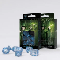 Elvish Translucent & Blue Dice Set (7)
