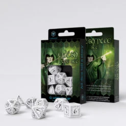 Elvish White & Black Dice Set (7)