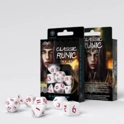 Classic Runic White & Red Dice Set (7)